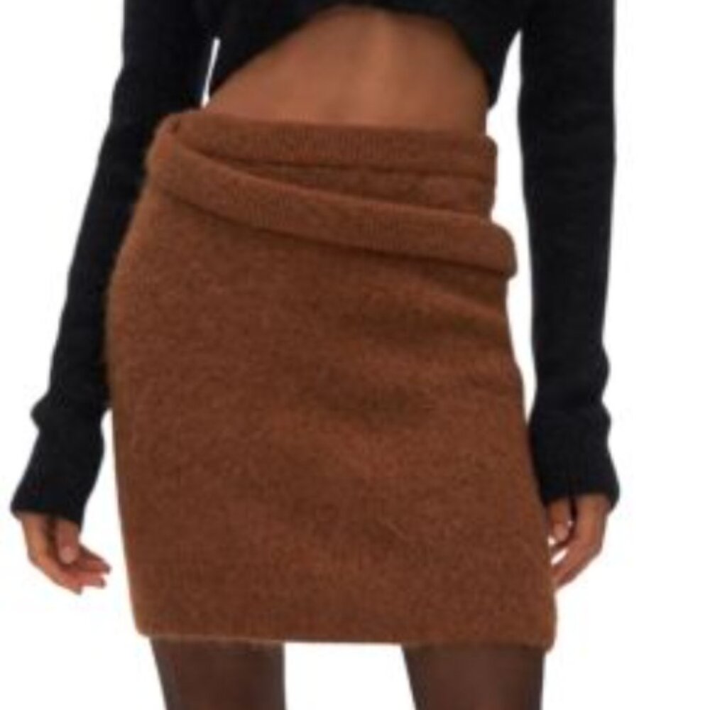 Helmut Lang Double Knit Wool Skirt Sienna Large NWT! $295